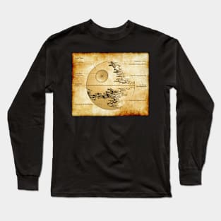 That's no Moon! Parchment Blueprint Long Sleeve T-Shirt